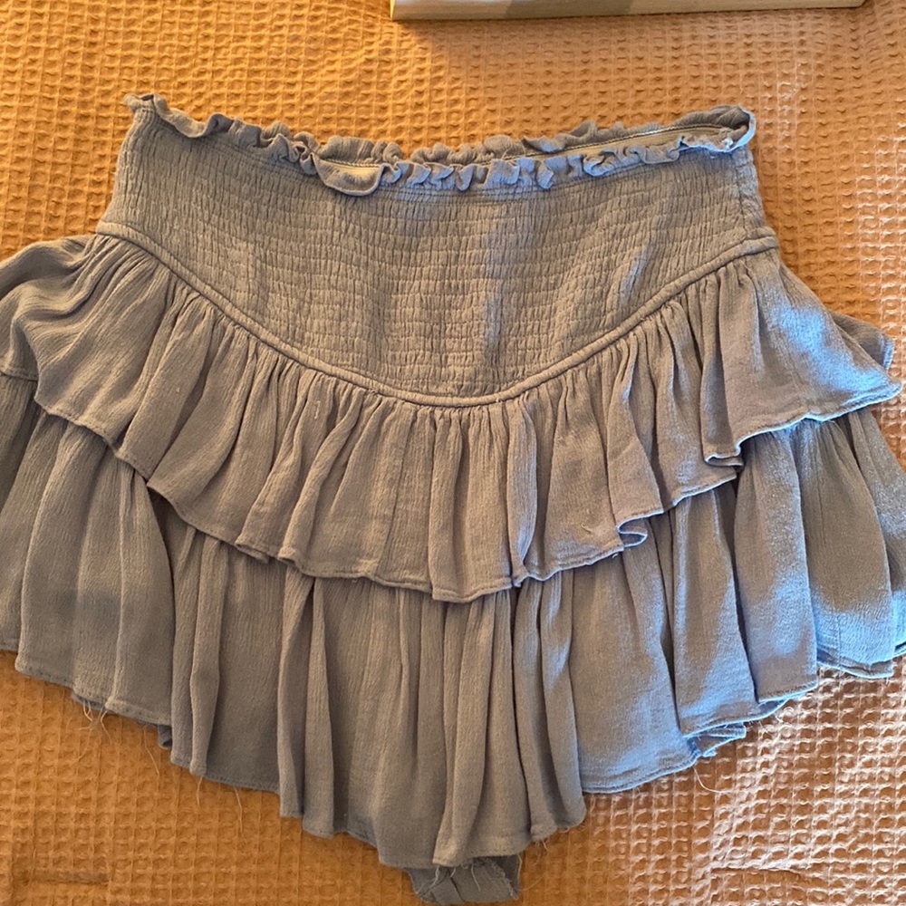 Mustard seed blue ruffle skirt